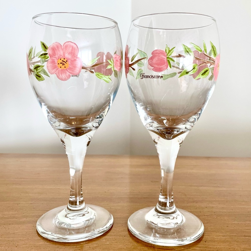 Vintage Franciscan Desert Rose Wine Goblets (set of 6)